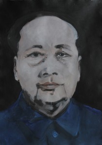 Mao, olio su carta, cm 100 x 70, 2009