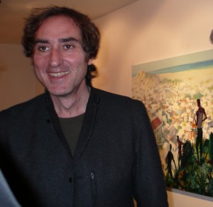 Alessandro Bazan all'inaugurazione della sua mostra in galleria (12/09)